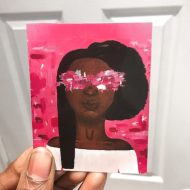 pink, afro, sticker