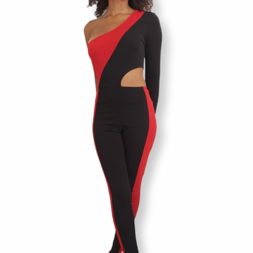 Red and Black Jumpsuit