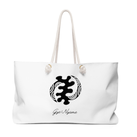 Gye Nyame Adinkra Symbol White Weekender bag