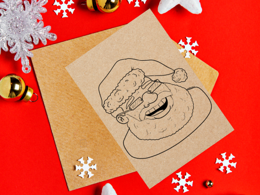 Black Santa Christmas card