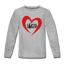 Kids' Love Locs Long Sleeve T-Shirt - heather gray