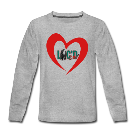 Kids' Love Locs Long Sleeve T-Shirt - heather gray