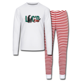 Unisex Pajama Set - white/red stripe