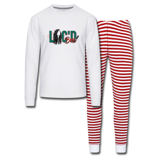 Unisex Pajama Set - white/red stripe