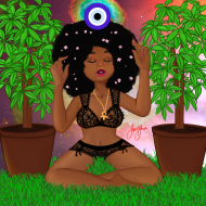 spirituality, protection, black, black femme, black woman, plants, eye, space, nature, peace, tranquility