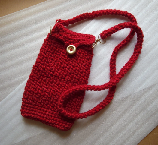 small red crochet crossbody bag